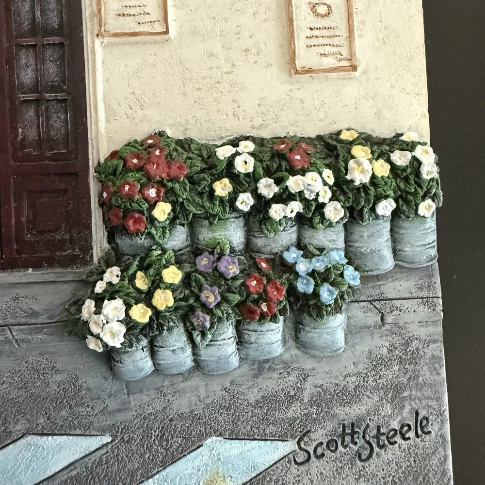 Scott Steele European Brewery & Florist 3D Wall Plaque Wall Art Textured Hanging